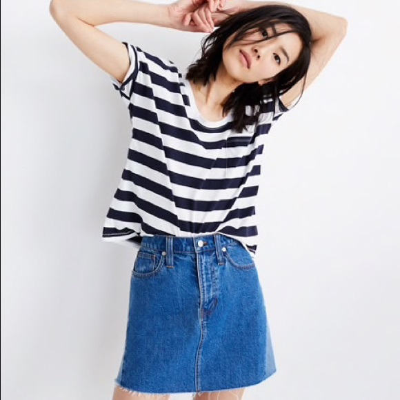 Madewell Rigid A-Line Mini Skirt- Pieced Edition - Picture 3 of 7